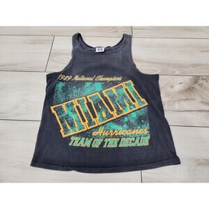 Vtg 80s University Of Miami Hurricanes Tank Top Size M Made In USA UM 1989